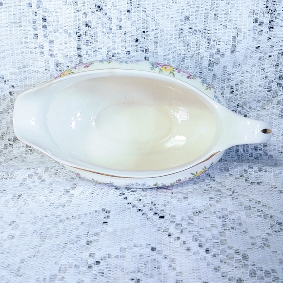 VINTAGE HOMER LAUGHLIN EGGSHELL NAUTILUS FLORAL GRAVY BOAT CIRCA 1946 - Picture 5 of 12